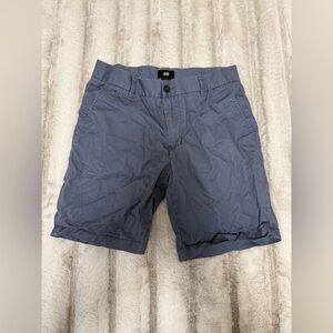H&M Slate Blue Men's Flat Front Shorts